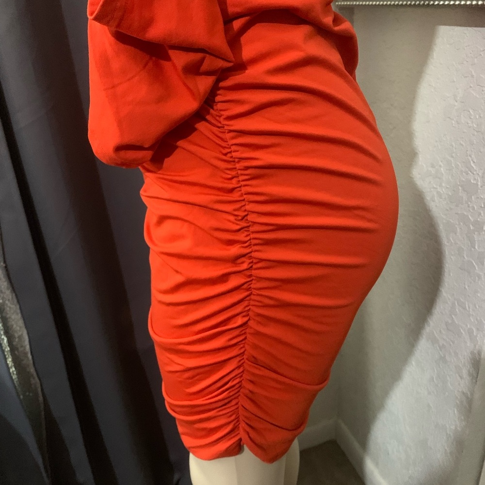 Asymmetrical Ruched Dress - Picture 2 of 4
